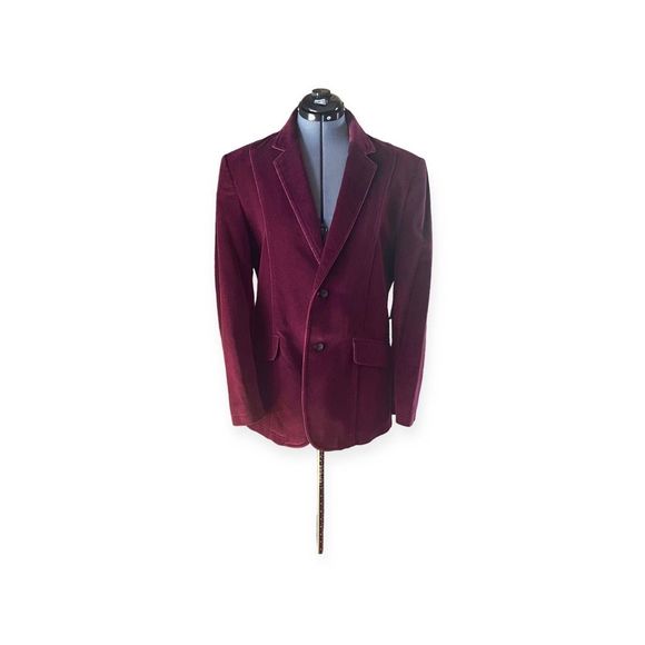 Claiborne Other - VINTAGE NWT Men’s Wine Burgundy Red Cotton Velvet Blazer